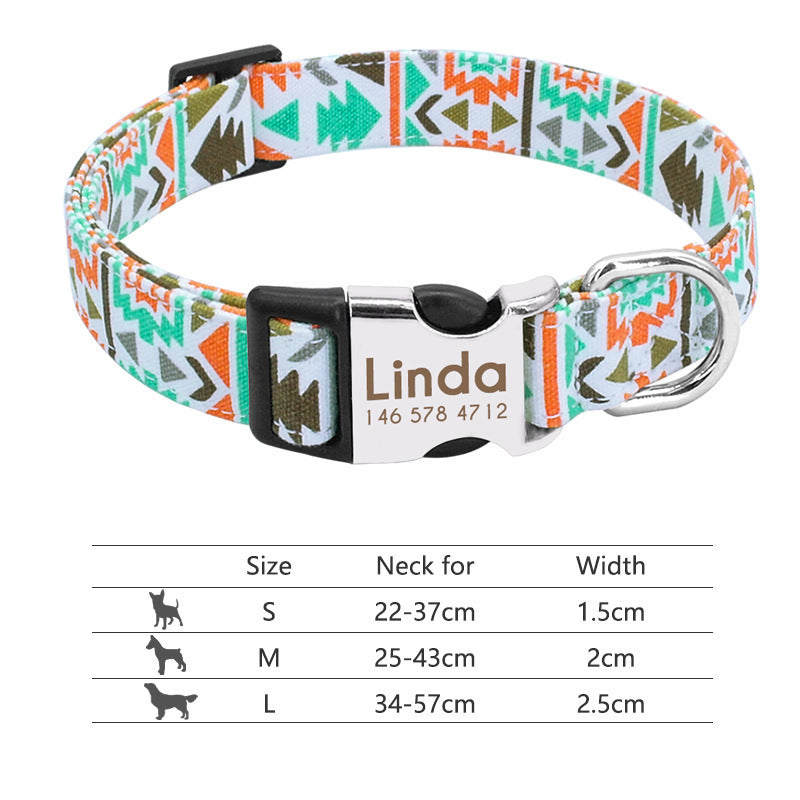 Personalized Nylon Pet Collar – Custom Name & Phone Number for Dogs & Cats