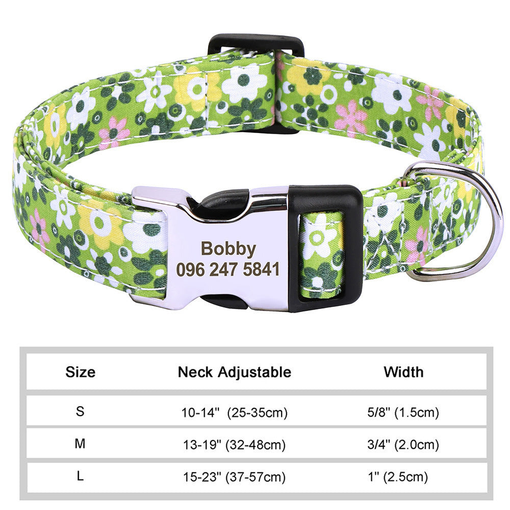 Personalized Nylon Pet Collar – Custom Name & Phone Number for Dogs & Cats