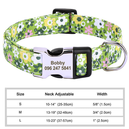 Personalized Nylon Pet Collar – Custom Name & Phone Number for Dogs & Cats