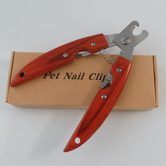 Premium Wooden Handle Pet Nail Clippers – Professional Grooming for Dogs & Cats