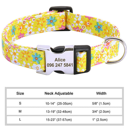 Personalized Nylon Pet Collar – Custom Name & Phone Number for Dogs & Cats