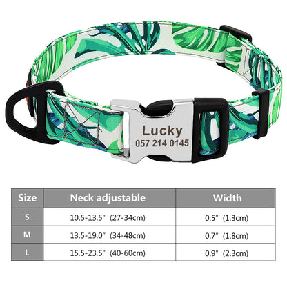 Personalized Nylon Pet Collar – Custom Name & Phone Number for Dogs & Cats