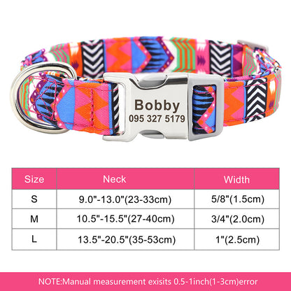 Personalized Nylon Pet Collar – Custom Name & Phone Number for Dogs & Cats