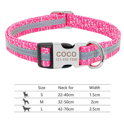 Personalized Nylon Pet Collar – Custom Name & Phone Number for Dogs & Cats