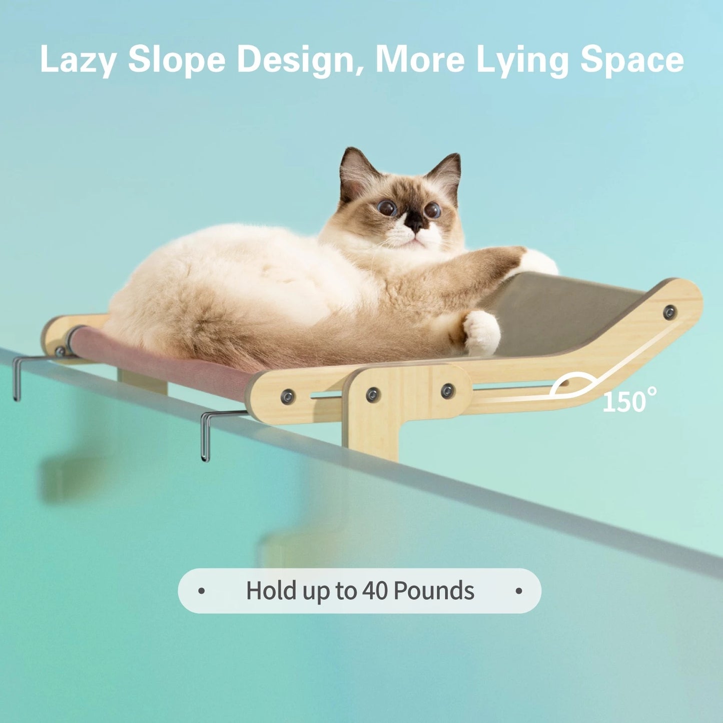 🐱 Luxury Wooden Cat Hammock – Cozy Elevated Bed for Ultimate Comfort