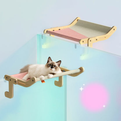 🐱 Luxury Wooden Cat Hammock – Cozy Elevated Bed for Ultimate Comfort