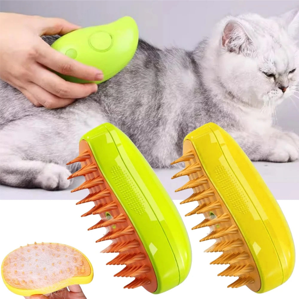 3-in-1 Electric Pet Grooming Brush – Shedding, Massaging & Deodorizing for Dogs & Cats