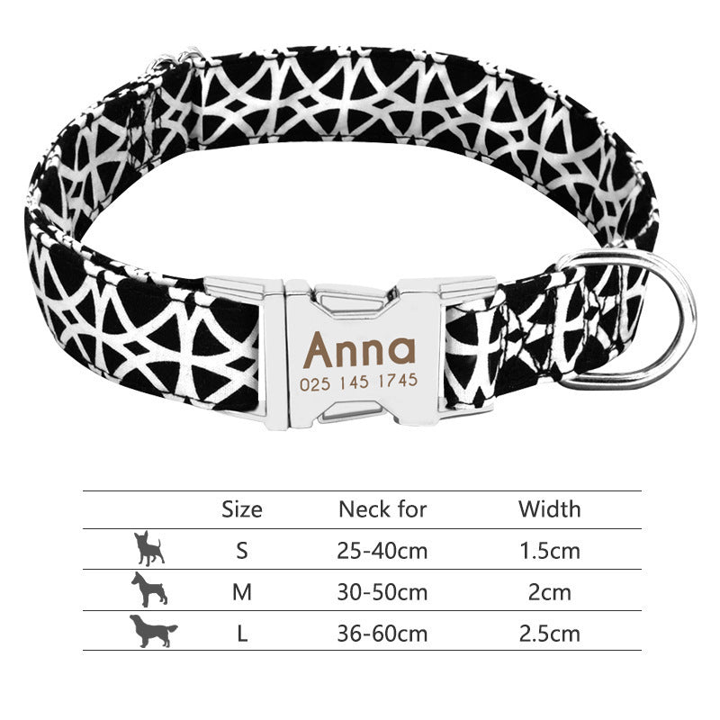 Personalized Nylon Pet Collar – Custom Name & Phone Number for Dogs & Cats