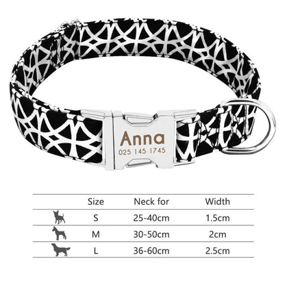 Personalized Nylon Pet Collar – Custom Name & Phone Number for Dogs & Cats