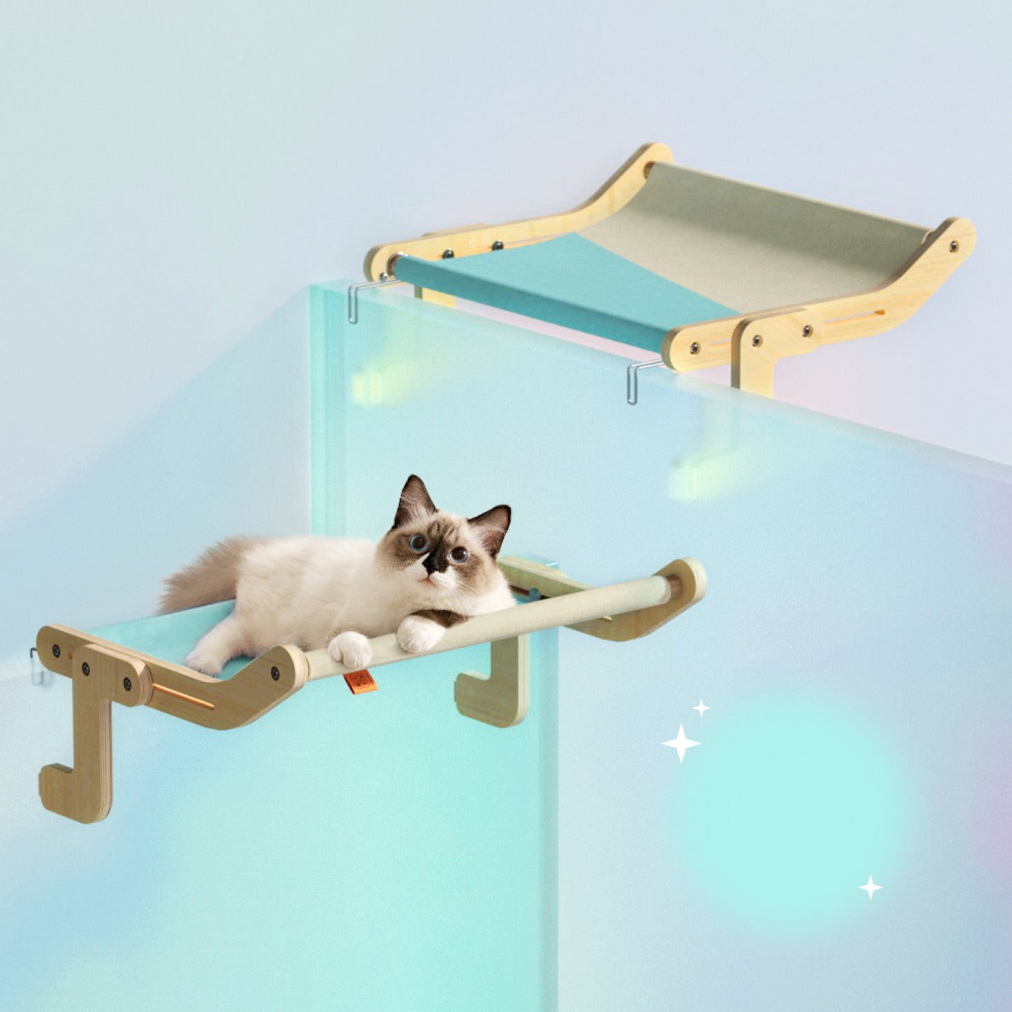 🐱 Luxury Wooden Cat Hammock – Cozy Elevated Bed for Ultimate Comfort