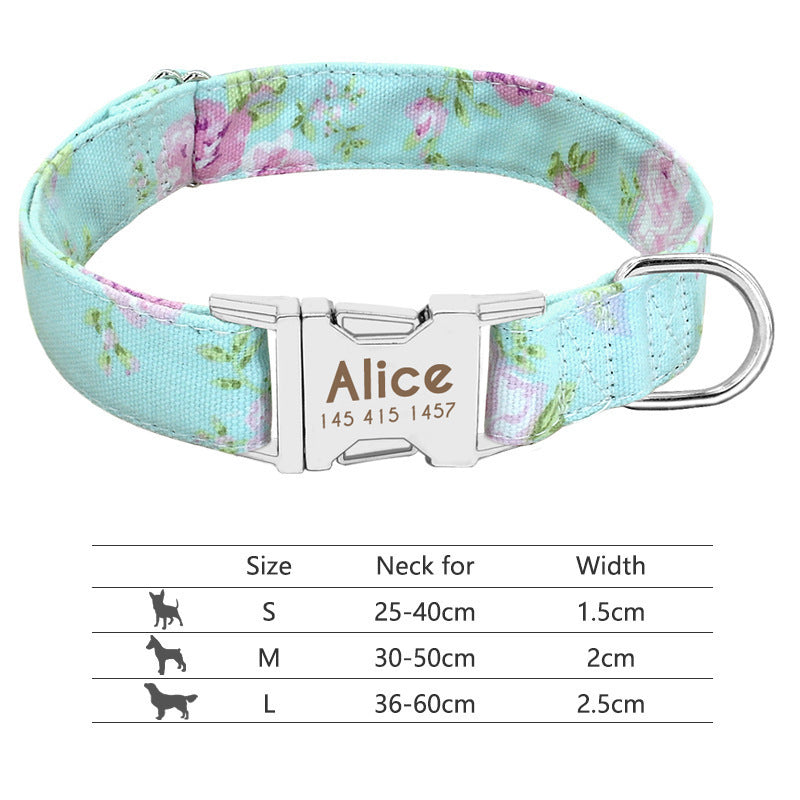 Personalized Nylon Pet Collar – Custom Name & Phone Number for Dogs & Cats