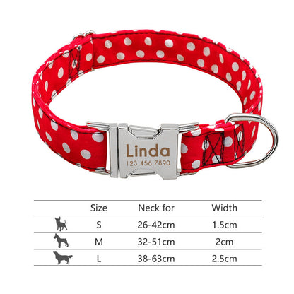 Personalized Nylon Pet Collar – Custom Name & Phone Number for Dogs & Cats