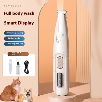 Rechargeable Dog Paw Trimmer with LED Light – Cordless Pet Nail Grinder & Shaver for Cats & Dogs