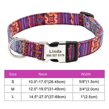 Personalized Nylon Pet Collar – Custom Name & Phone Number for Dogs & Cats