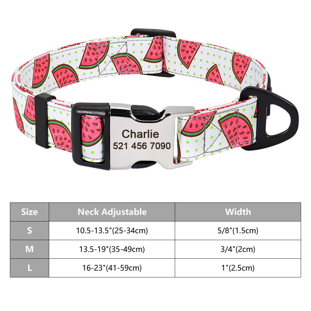 Personalized Nylon Pet Collar – Custom Name & Phone Number for Dogs & Cats