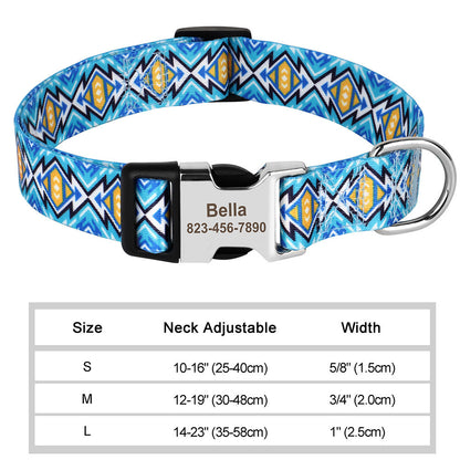 Personalized Nylon Pet Collar – Custom Name & Phone Number for Dogs & Cats