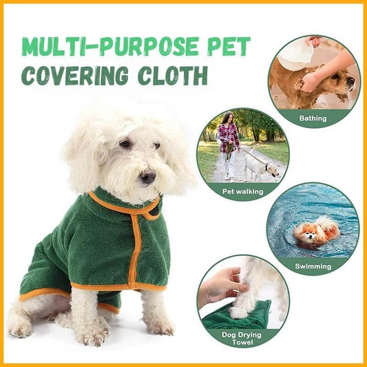 Super Absorbent Dog Bathrobe – Quick-Dry Microfiber Towel for Small & Large Dogs